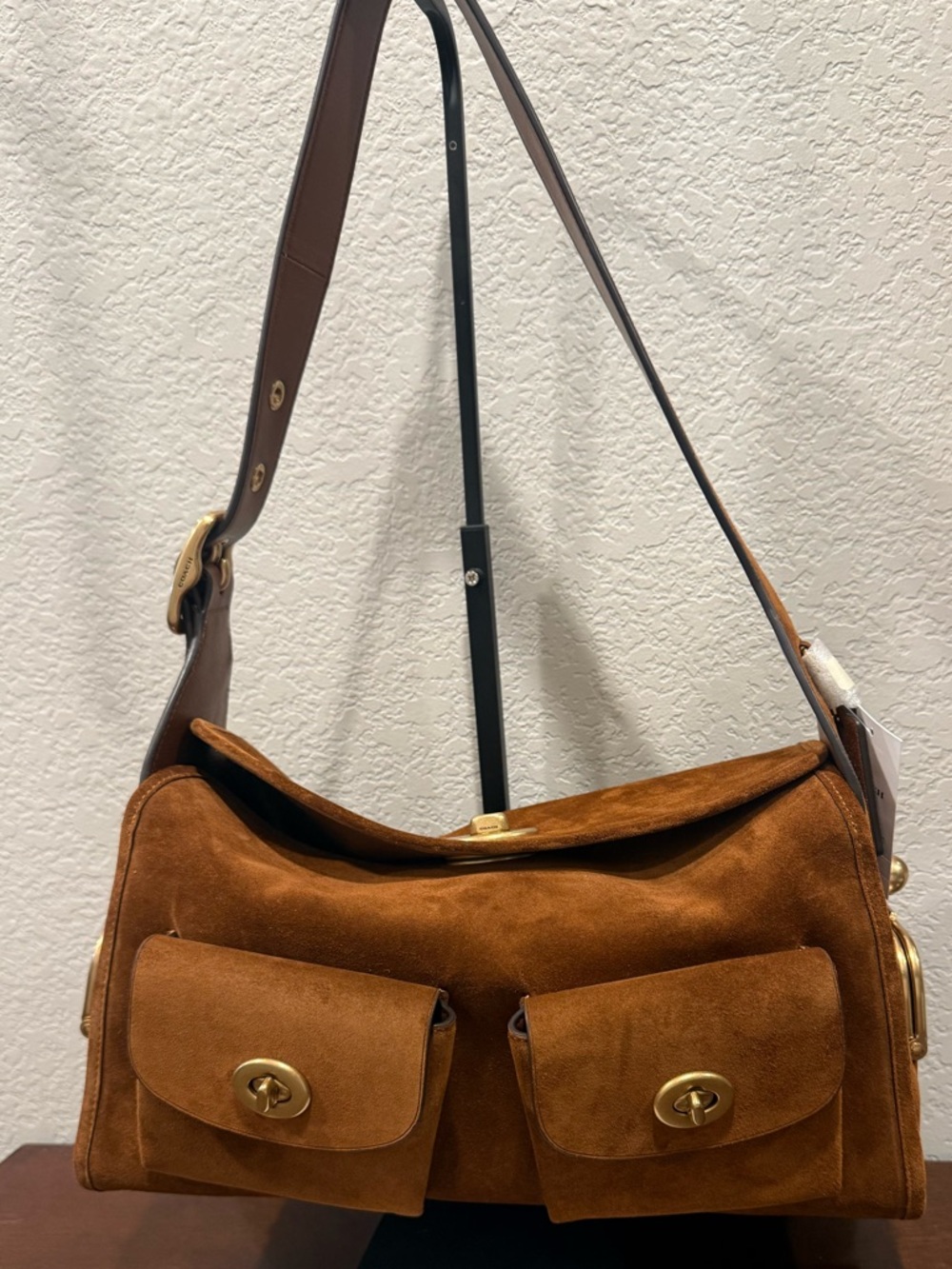 Coach haversack new warm brown suede